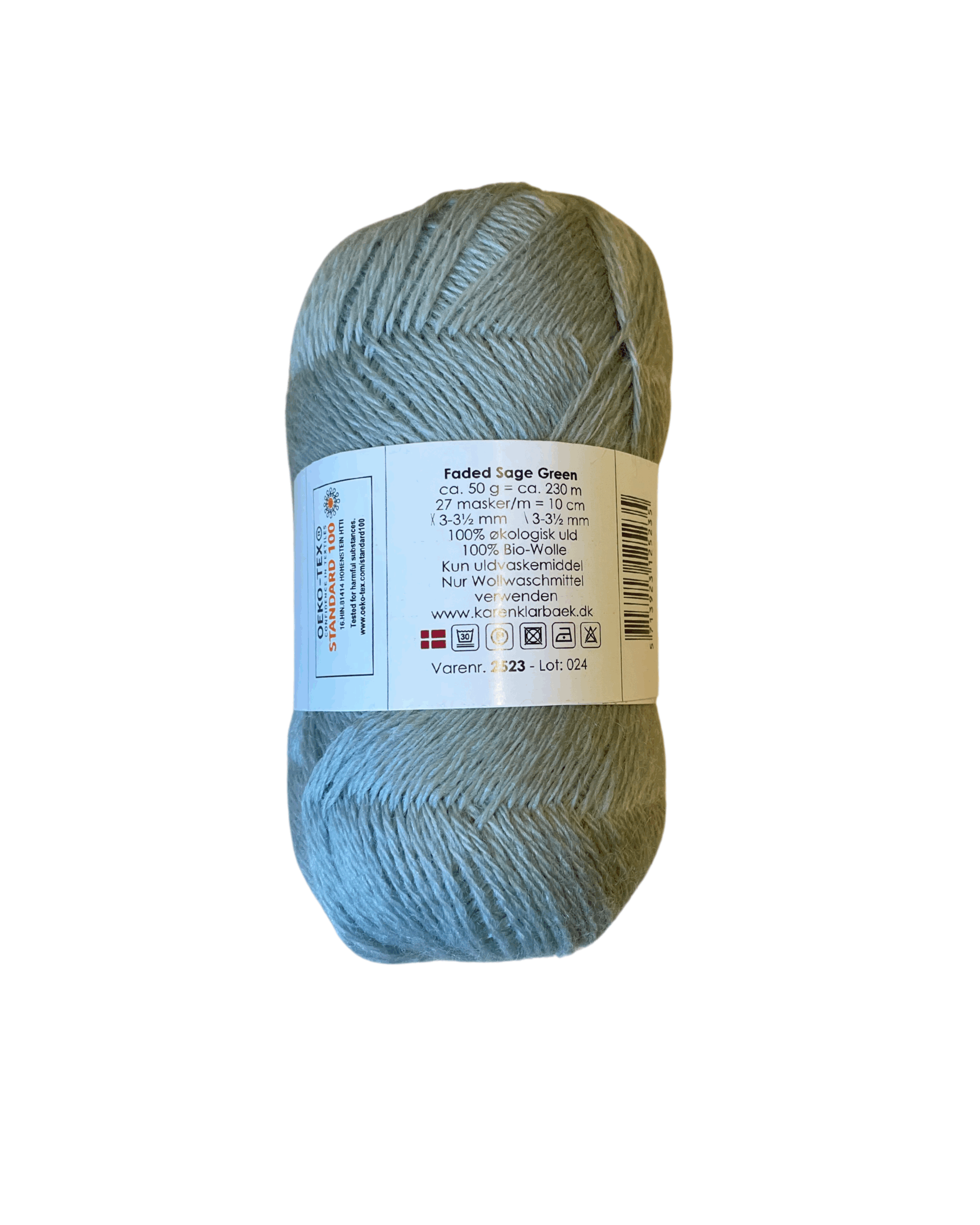 Faded Sage Green - KK Fin øko uld